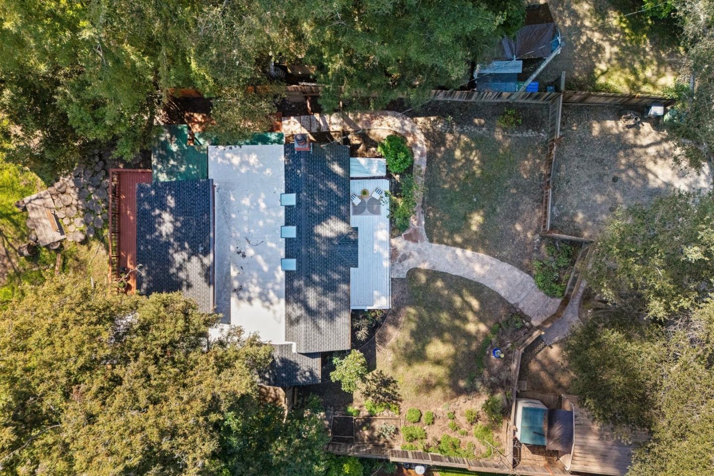 194 Lazy Woods Road Felton, CA 95018 - Photo 8 of 58 a backyard of a house with lots of green space