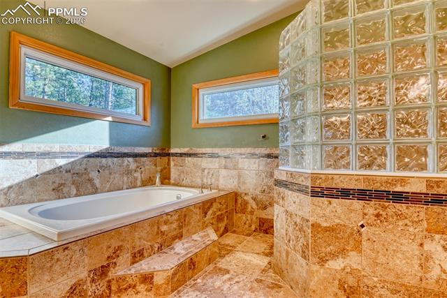 16111 Roller Coaster Road Colorado Springs, CO 80921 - Photo 12 of 26 Large soaking tub and the walk-in shower