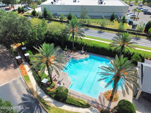 an aerial view of a house having outdoor space