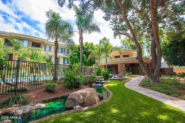 a view of a backyard with a garden