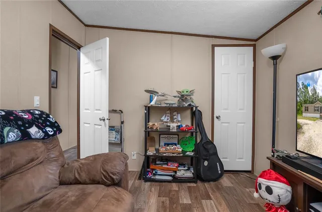 a view of a patio on the deck