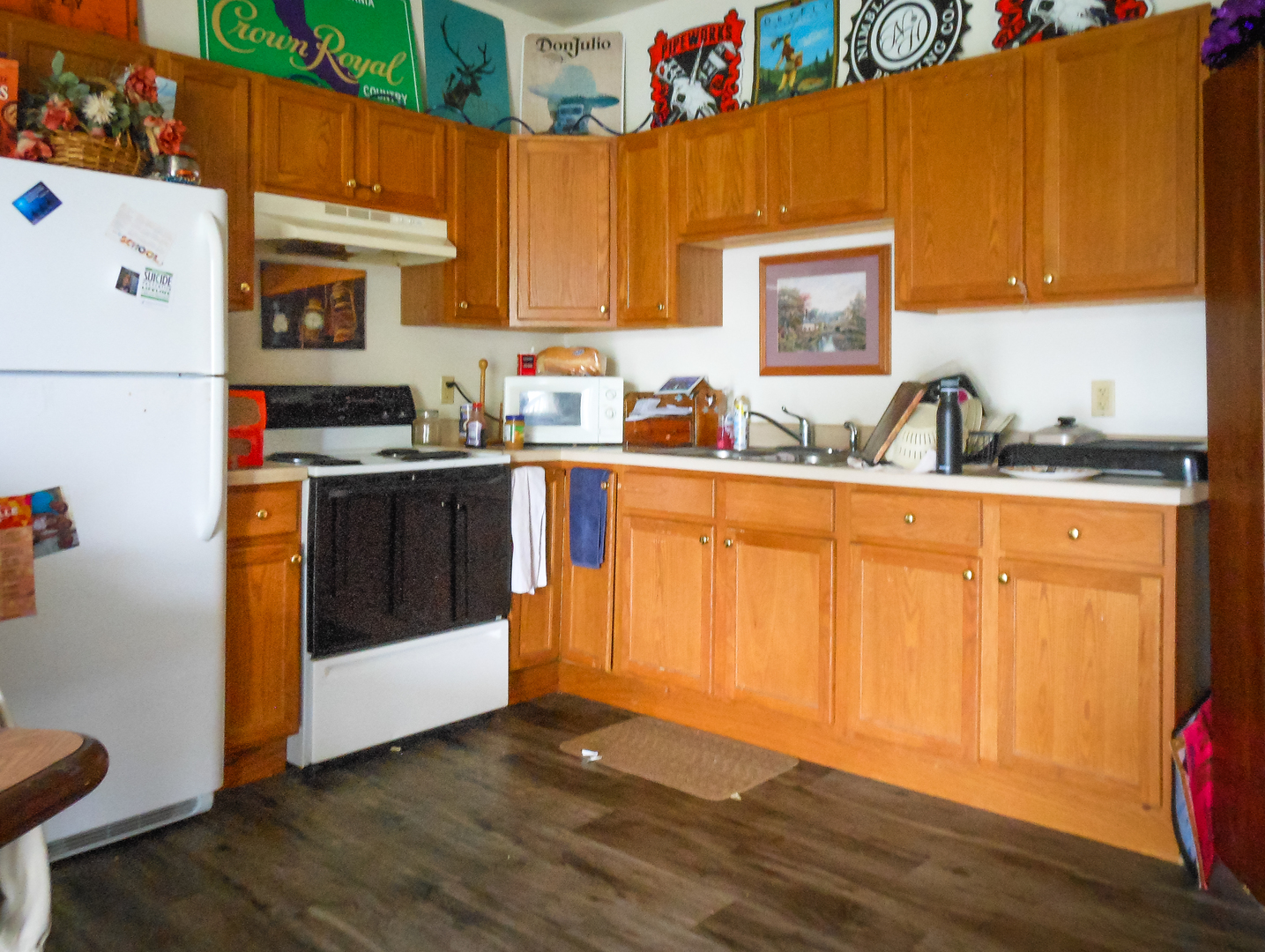 203 5th Avenue Rochelle, IL 61068 - Photo 17 of 25 a kitchen with stainless steel appliances granite countertop a stove a sink dishwasher and a refrigerator