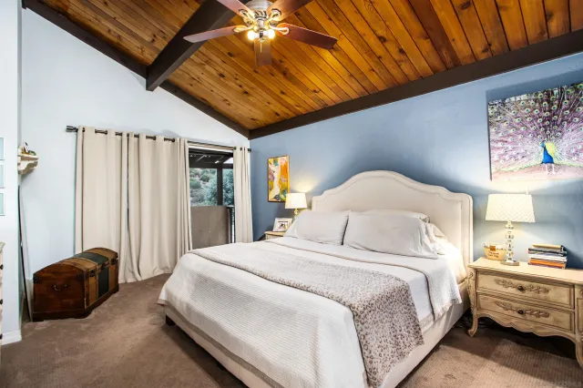 a view of a storage room with furniture