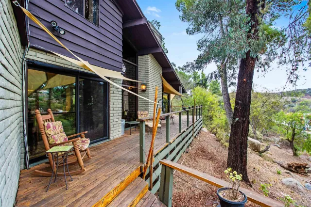 an outdoor space with lots of trees