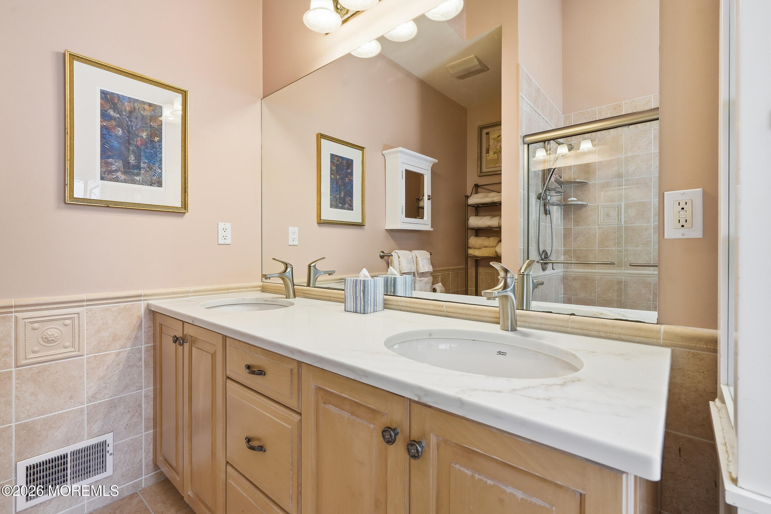 478 Rickey Lane Long Branch, NJ 07740 - Photo 42 of 64 a bathroom with a sink double vanity granite and a shower