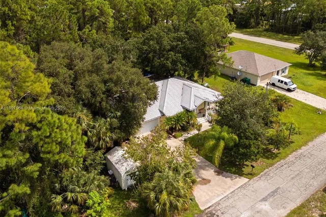 a view of a yard with plants