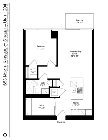 $334,900 | 653 North Kingsbury Street, Unit 1204, Chicago, IL 60654