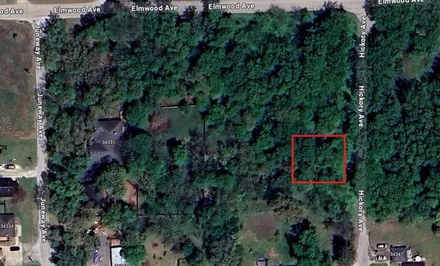 an aerial view of a house with a yard and garden