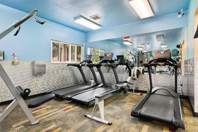 a room with gym equipment