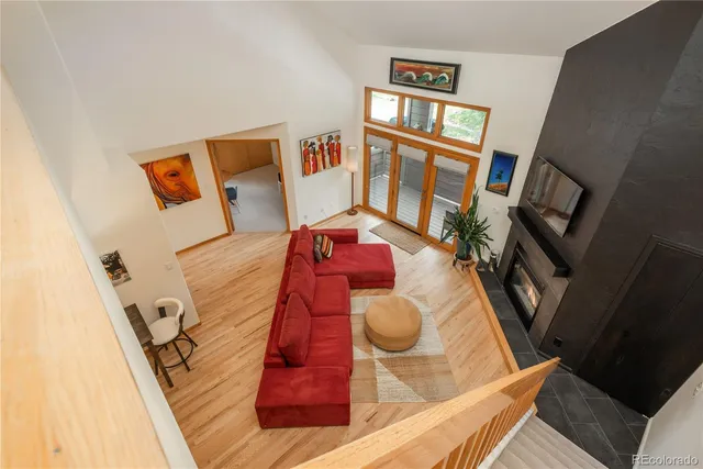 a living room with furniture