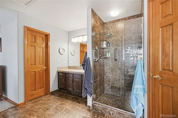 a bathroom with a shower