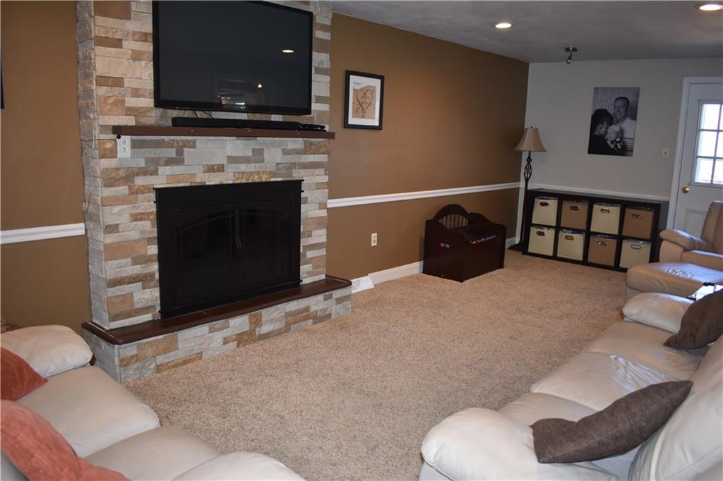 3858 Edge Road Pittsburgh, PA 15227 - Photo 4 of 23 Family Room with Stone Fireplace