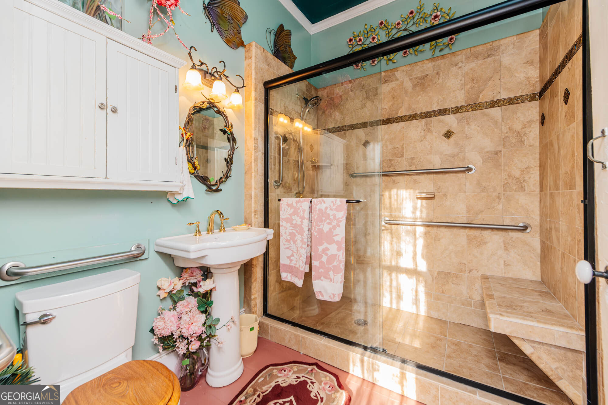 200 Felton Road Perry, GA 31069 - Photo 29 of 128 a bathroom with a sink a toilet and a mirror