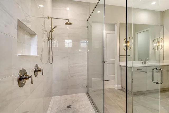 a bathroom with a shower