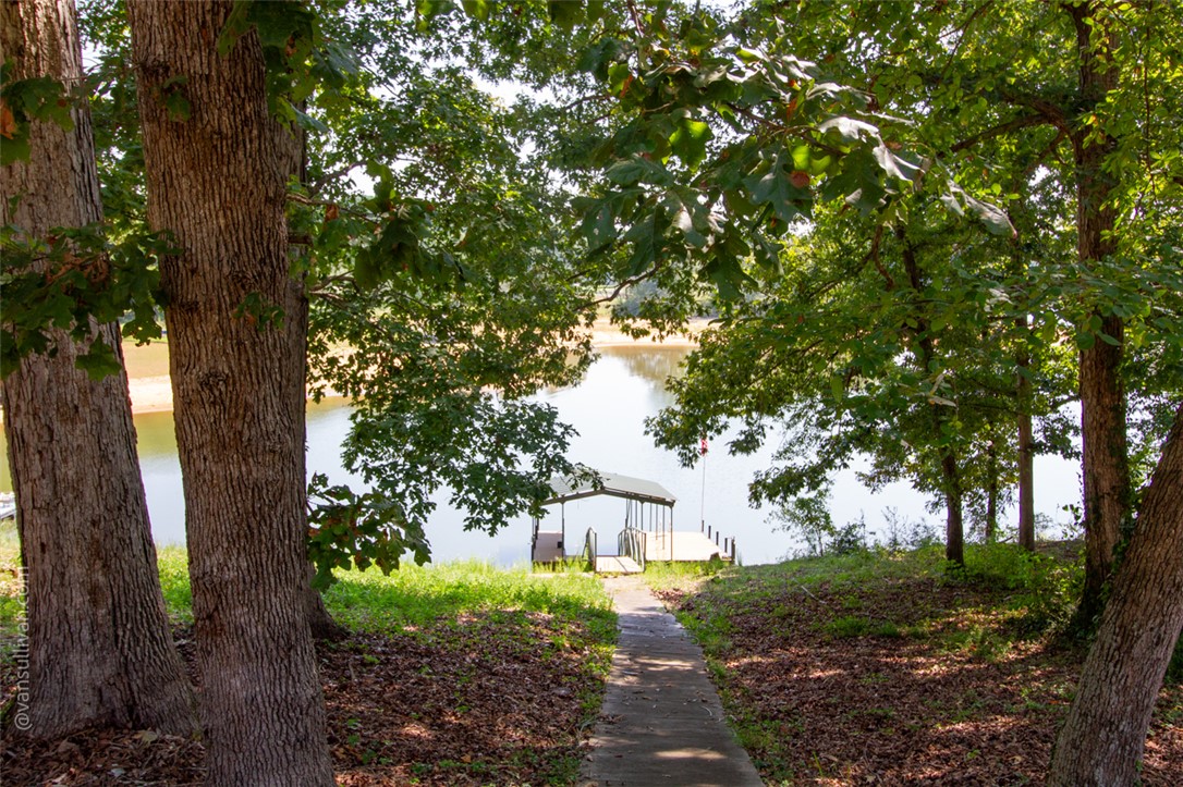 4518 Cove Trail Anderson, SC 29621 - Photo 11 of 49 Mature trees frame a concrete pathway leading down to a private covered boat dock.