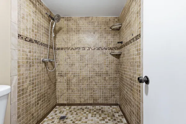 a bathroom with a shower