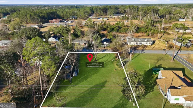 a view of street with houses