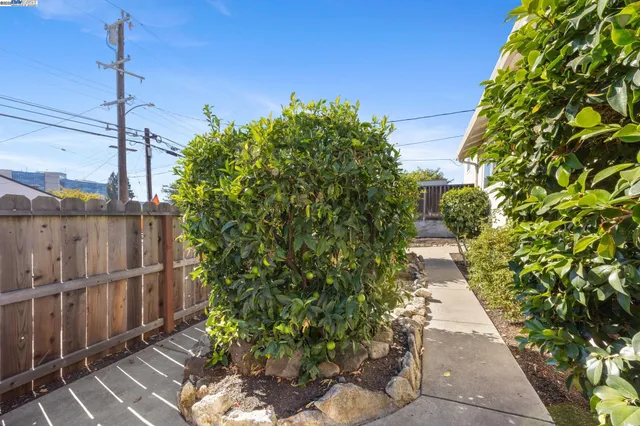 a backyard of a house with seating space