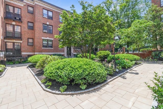 a view of a garden with pathway