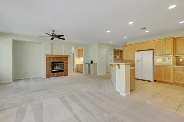 a view of a livingroom with a fireplace