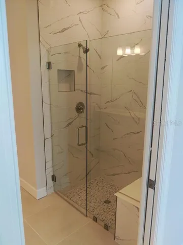 a bathroom with a shower