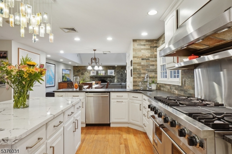 21 Spring Street Chatham, NJ 07928 - Photo 20 of 48 a kitchen with stainless steel appliances granite countertop a sink a stove and a wooden floors
