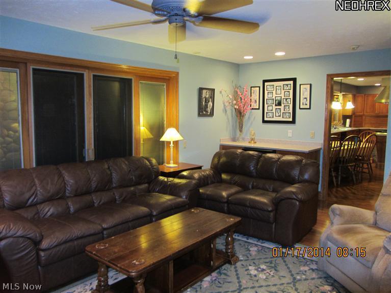 6849 Highway 46 Rome, OH 44085 - Photo 9 of 24 Great room with access to deck and beverage refrigerator and cabinet space.