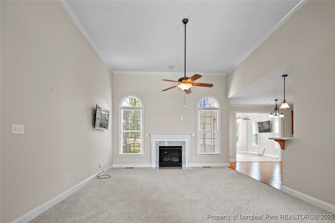 259 Rolling Pines Drive Spring Lake, NC 28390 - Photo 10 of 50 a view of an empty room with a fireplace and a window