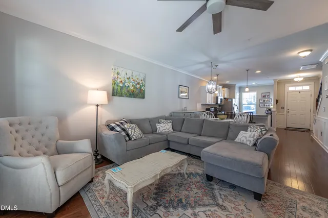 a living room with furniture and a couch