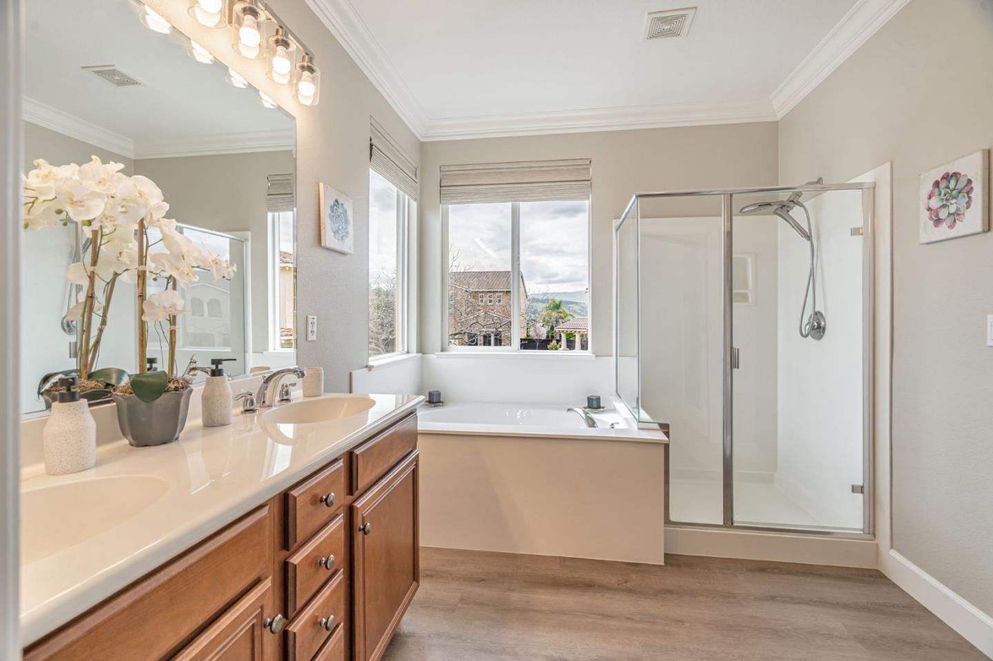 6525 Gravina Loop San Jose, CA 95138 - Photo 39 of 63 a bathroom with a tub sink and mirror