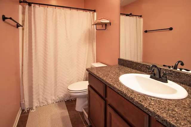 a lake view with a garden