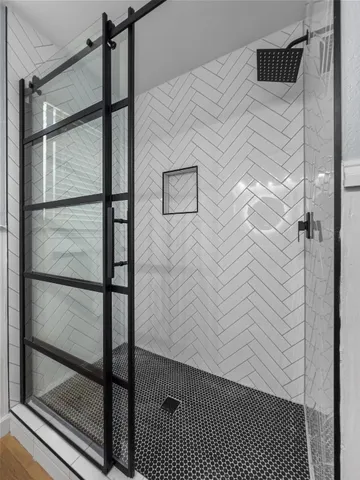 a bathroom with a shower