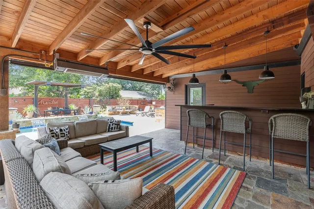 a outdoor living space with furniture
