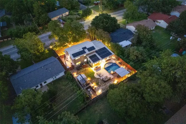 an aerial view of a house