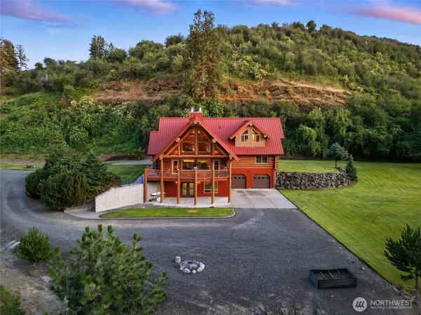 an aerial view of a house