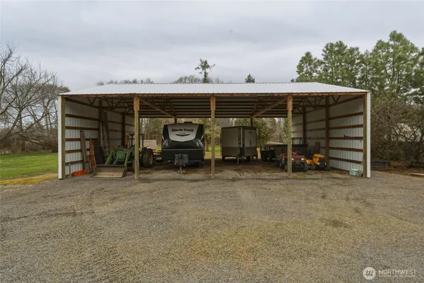 a view of a car parked in garage