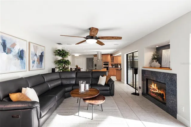 a view of a swimming pool with a porch