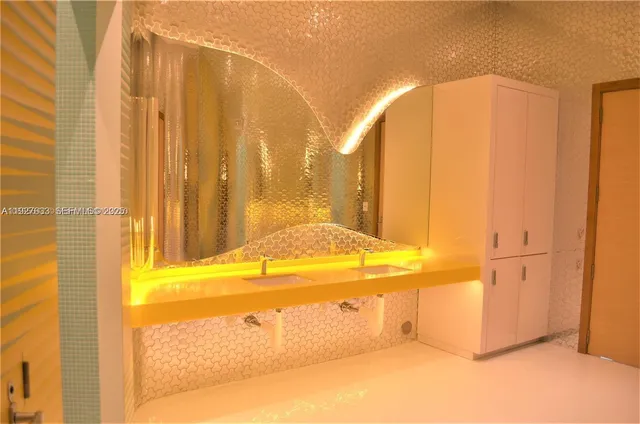 an outdoor space with sitting area