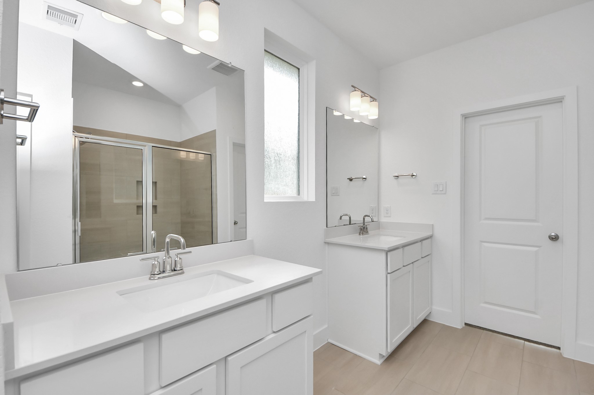 14471 Trumpet Lane Splendora, TX 77372 - Photo 15 of 33 a bathroom with a sink double vanity granite tub and a mirror
