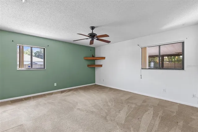 a view of small space with racks on the wall