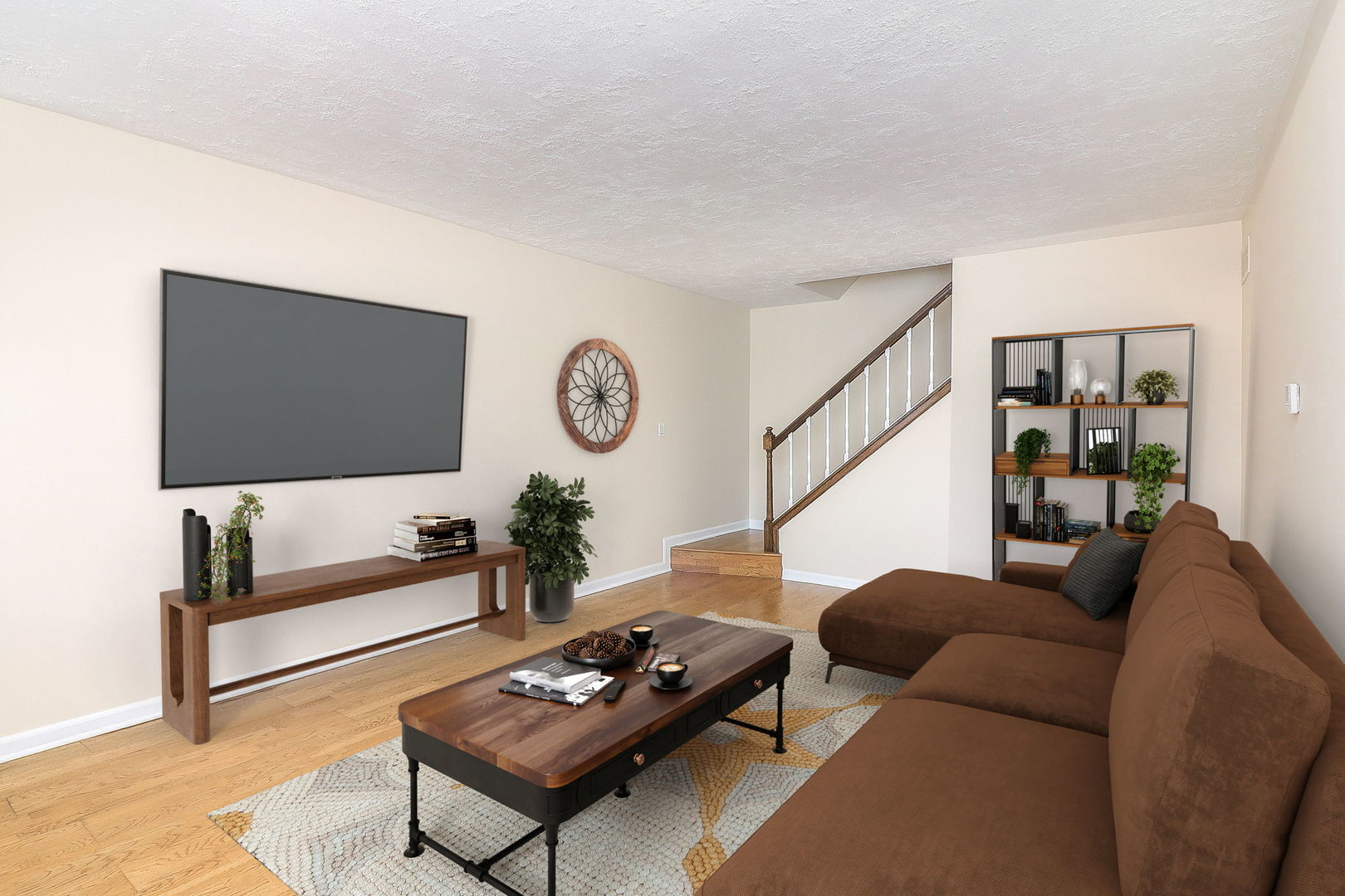 1482 Timber Trail, Unit B Wheaton, IL 60189 - Photo 2 of 20 a living room with furniture and a flat screen tv