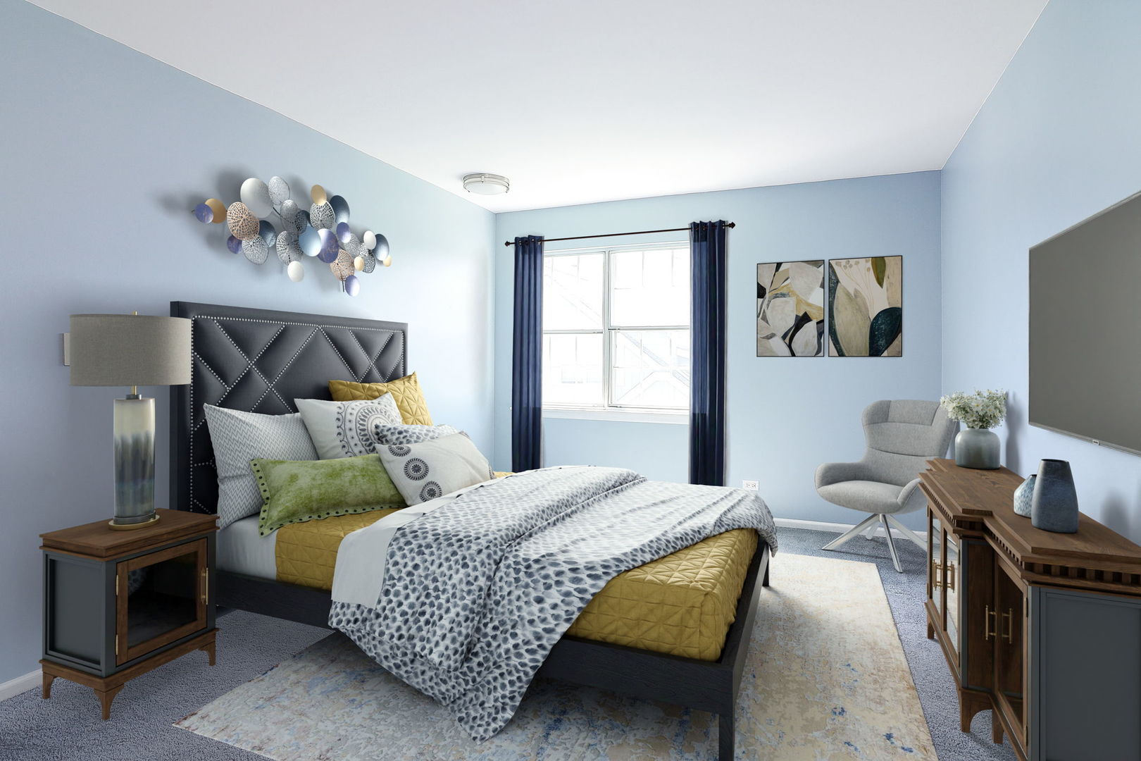 1482 Timber Trail, Unit B Wheaton, IL 60189 - Photo 9 of 20 a bedroom with a bed and wooden floor