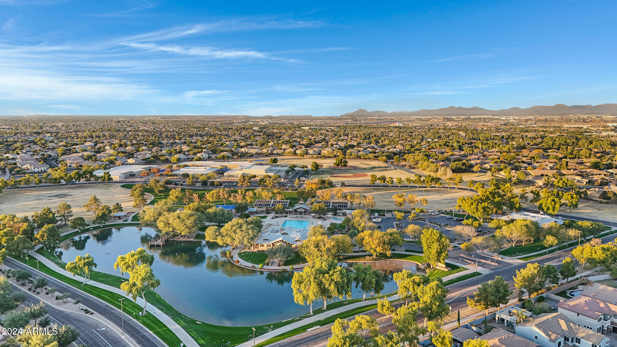 4741 East Timberline Road Gilbert, AZ 85297 - Photo 43 of 44 an aerial view of residential houses with outdoor space