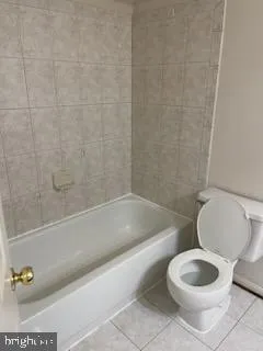 a bathroom with a toilet and a bathtub