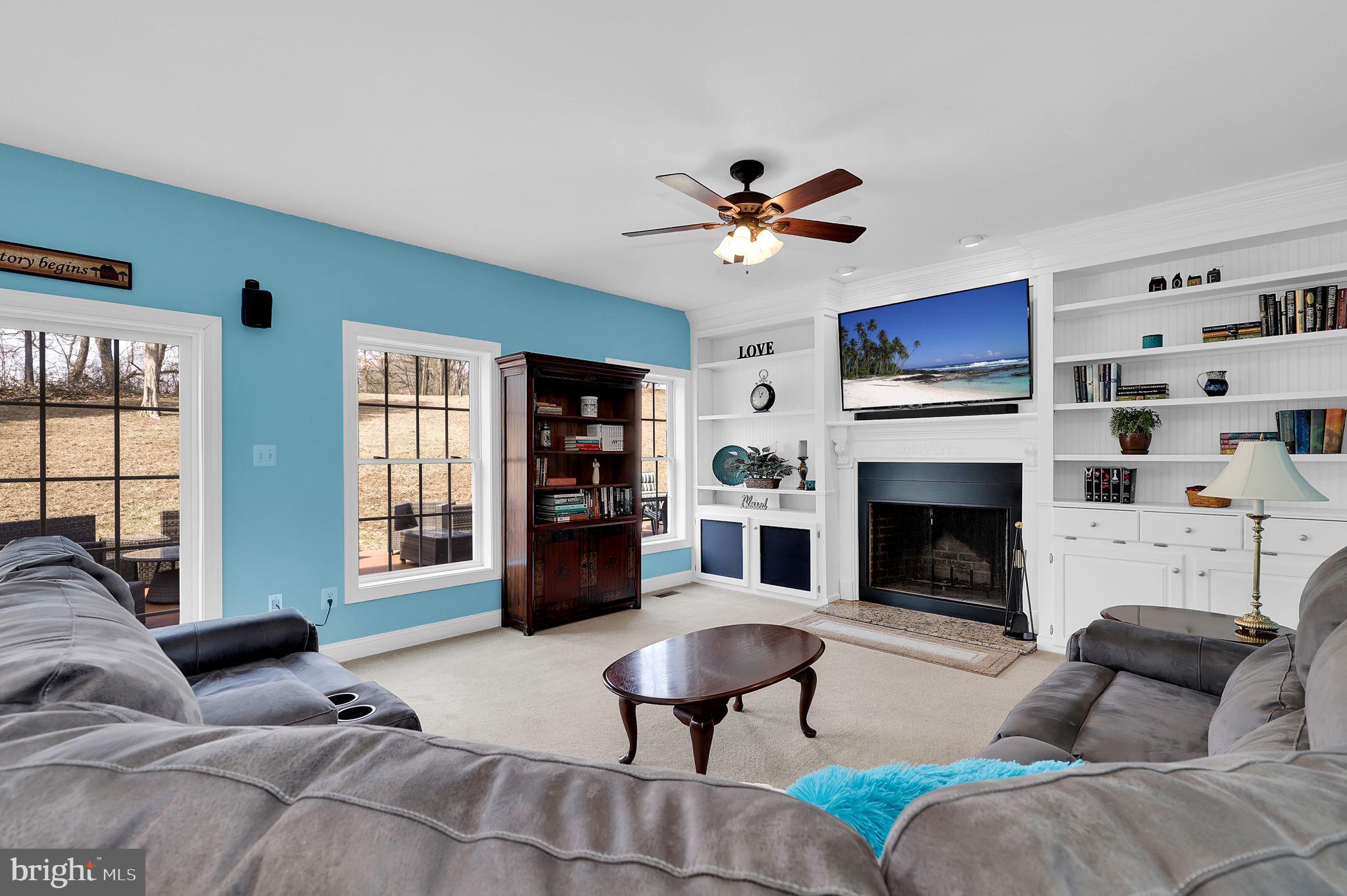 6024 Old Bohn Road Mount Airy, MD 21771 - Photo 20 of 46 a living room with furniture a fireplace and a flat screen tv