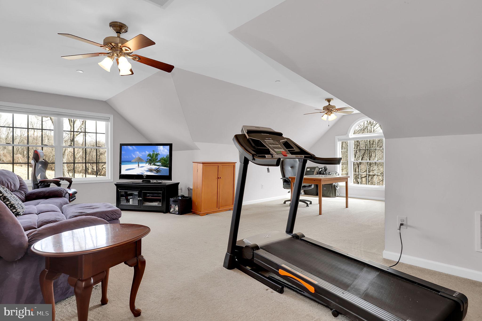 6024 Old Bohn Road Mount Airy, MD 21771 - Photo 36 of 46 a room with gym equipment and a flat screen tv