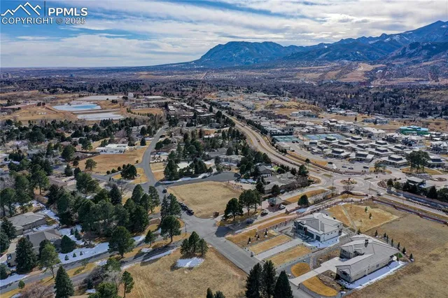 an aerial view of a city