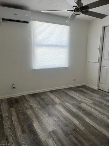 a view of a room with a window