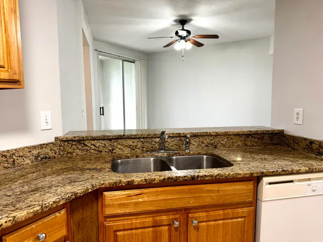 a view of a granite counter top