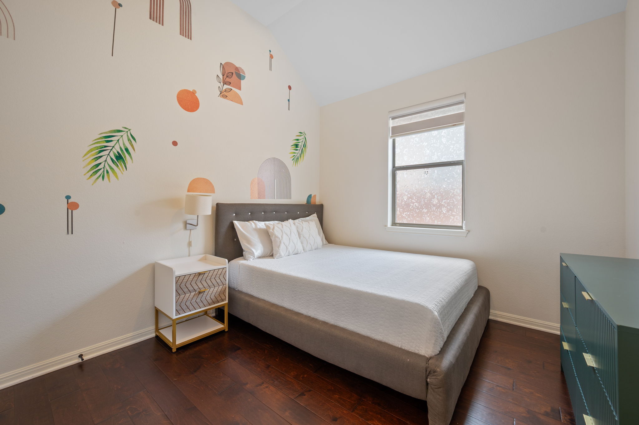 4220 Tambre Bend Austin, TX 78738 - Photo 20 of 28 Bedroom with lofted ceiling and dark wood-type flooring